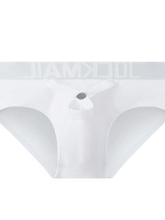 Эластичные брифы из хлопка белого цвета JOCKMAIL RTJM2031-1